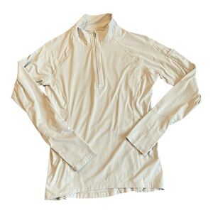 #11, bloq-uv grayish blue 3/4 zip pullover top, size medium